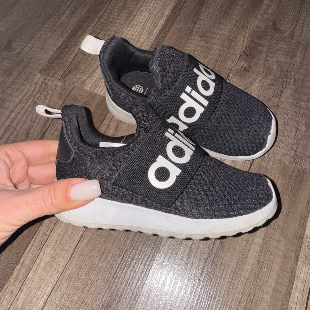 Adidas Kids Black and White Slip-On Sneakers